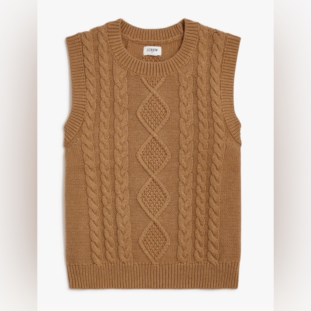 J. Crew Women’s Brown Cable Knit Sweater Vest